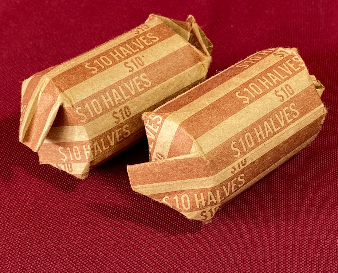 Two Rolls of Kennedy Half Dollars - No 1964 or Earlier: Two Rolls of Kennedy Half Dollars - No 1964 or Earlier