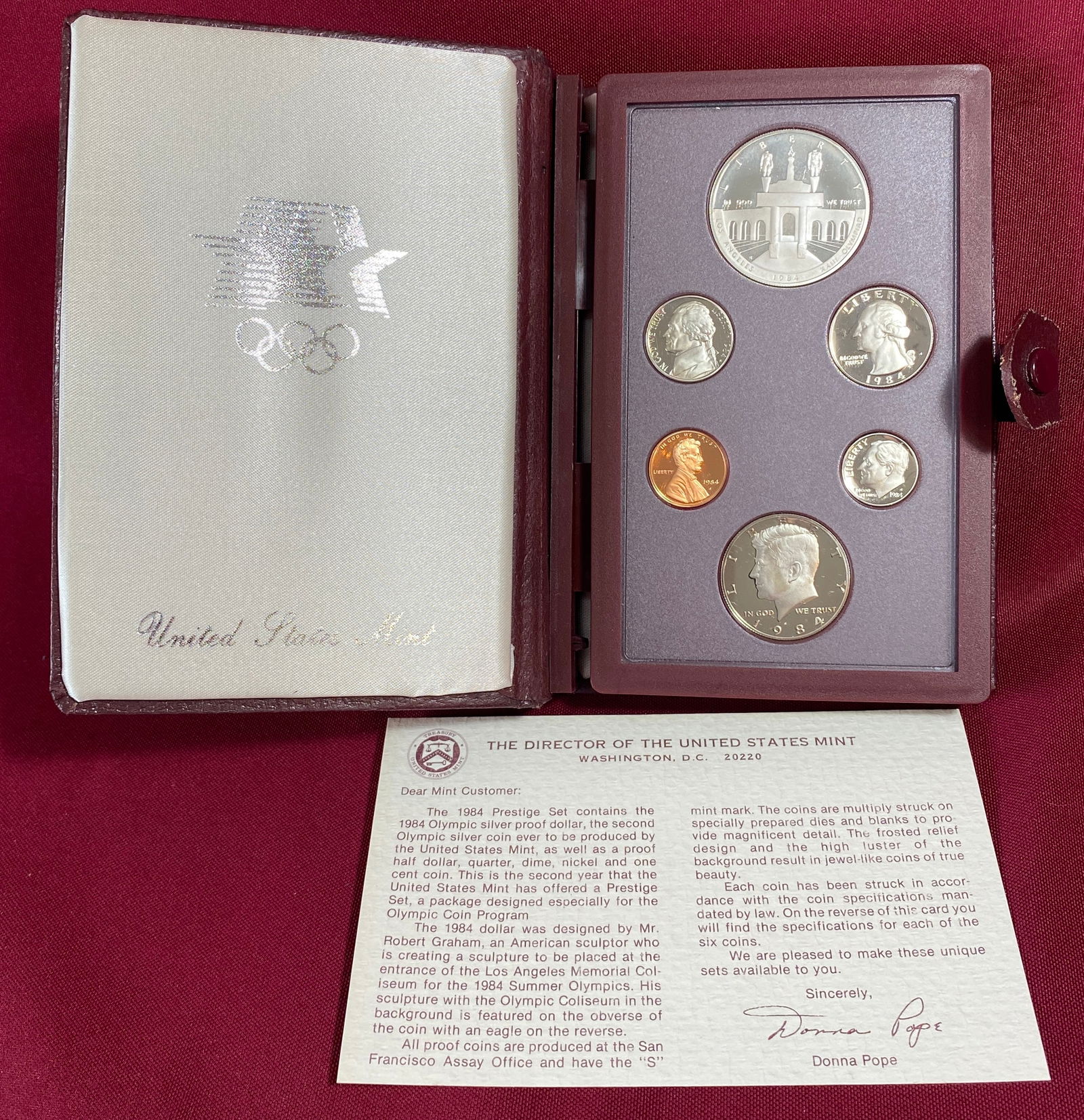 1984 U.S. Mint Olympic Prestige Set Including Silver Dollar (1 of 4)