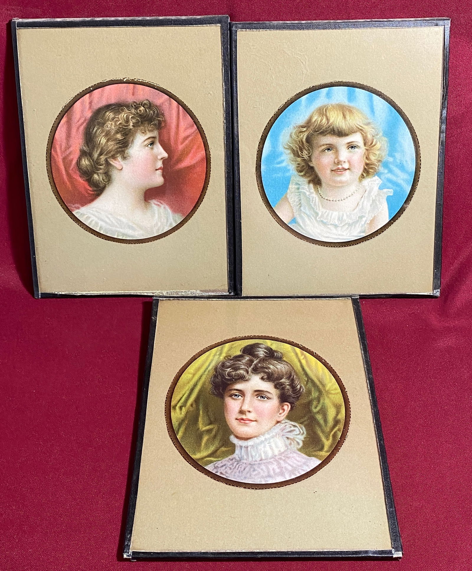 Three Victorian Prints of (2) Women and (1) Child: Three Victorian Prints of (2) Women and (1) Child
