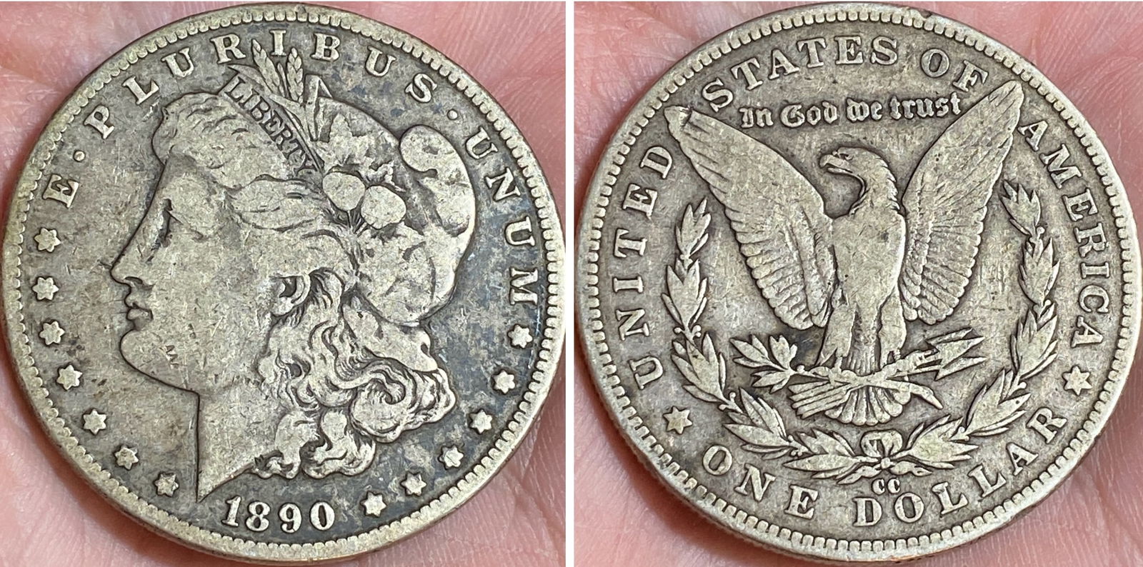 1890-CC Morgan Silver Dollar (1 of 5)
