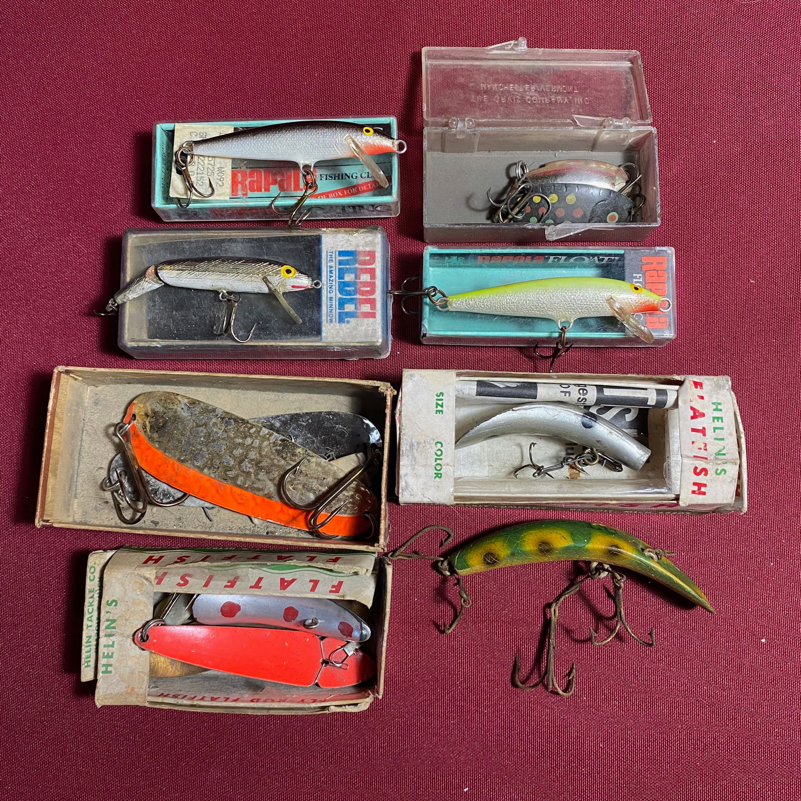 Older and Vintage Fishing Lures - Some Original Boxes ? Rebel, Flat Fish, and Others (1 of 5)