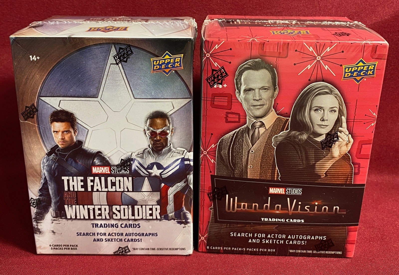 Two 2022 Factory Sealed Boxes of Marvel Upper Deck Cards - The Falcon and The Winter Soldier & Wanda: Two 2022 Factory Sealed Boxes of Marvel Upper Deck Cards - The Falcon and The Winter Soldier & Wanda Vision
