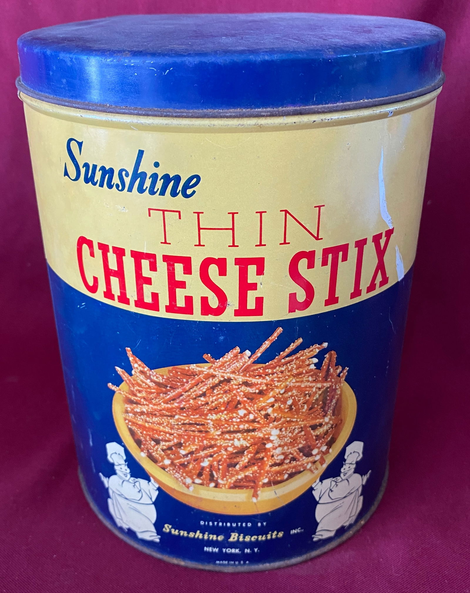 Sunshine Thin Cheese Stix Advertisement Tin: Sunshine Thin Cheese Stix Advertisement Tin