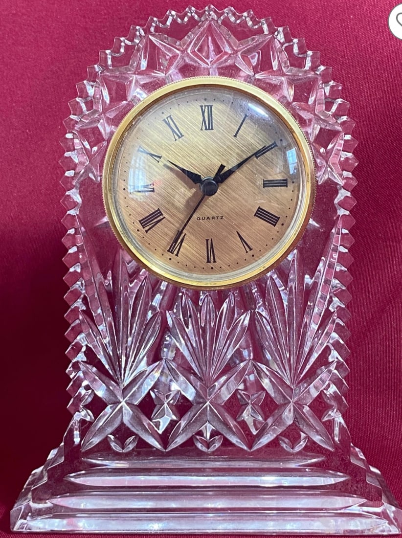 Hand Cut 24% Full Lead Crystal Royal Limited Battery Operated Clock (1 of 7)