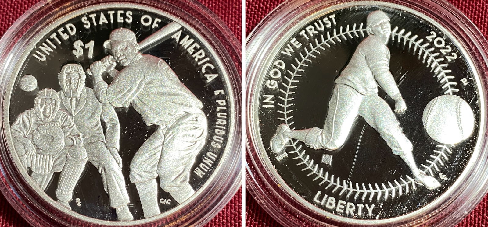 2022-P Negro Baseball Leagues Commemorative Proof Silver Dollar: 2022-P Negro Baseball Leagues Commemorative Proof Silver Dollar