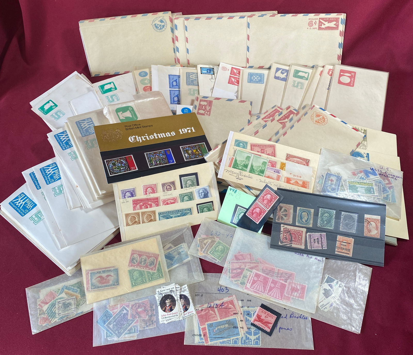 Lot of Assorted Stamps and Uncancelled Pre-Stamped Envelopes (1 of 7)