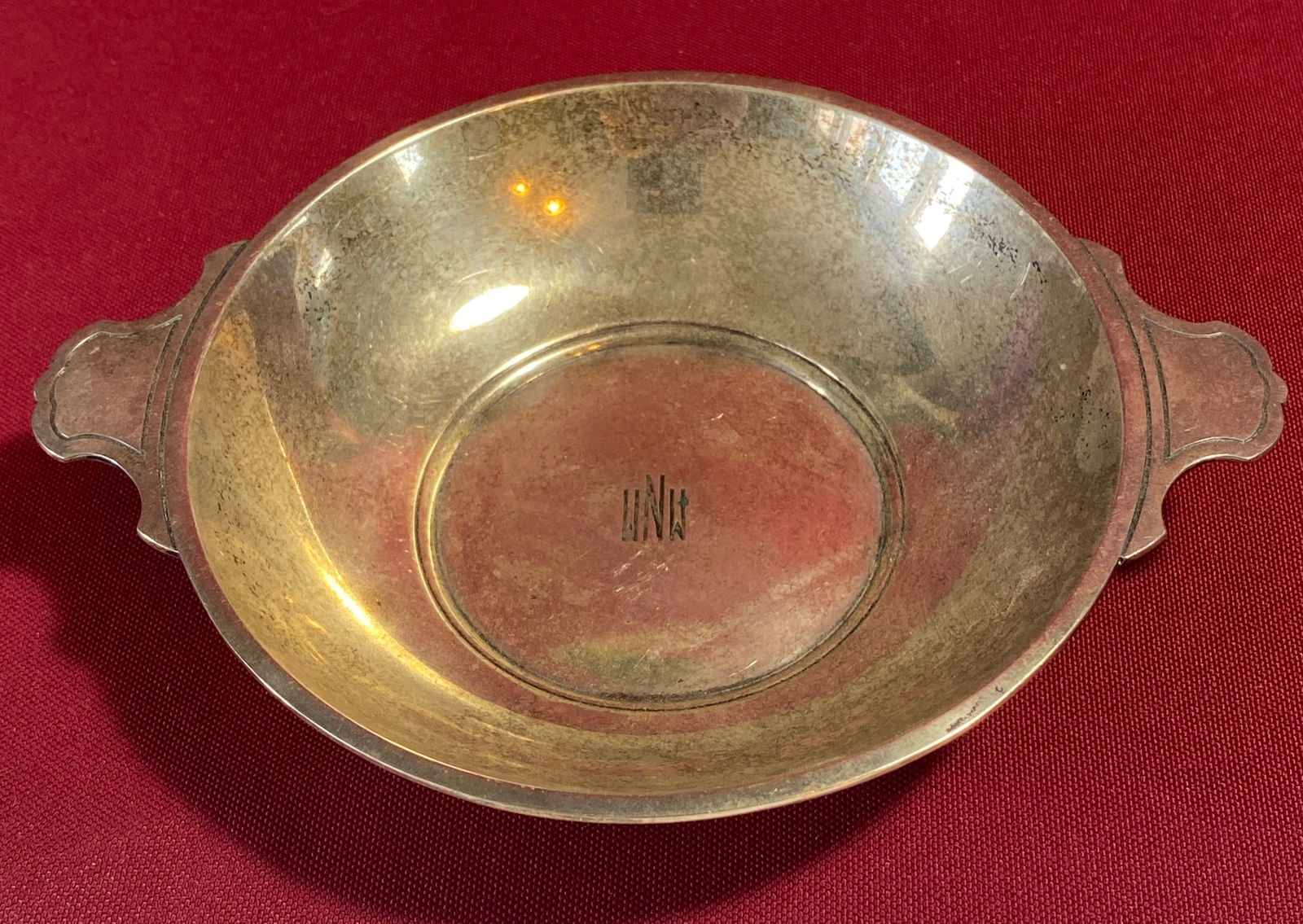 Tiffany & Co. Sterling Silver Catch All Tray 20277 Makers 1411 - Monogrammed - 165 Grams: Tiffany & Co. Sterling Silver Catch All Tray 20277 Makers 1411 - Monogrammed - 165 Grams