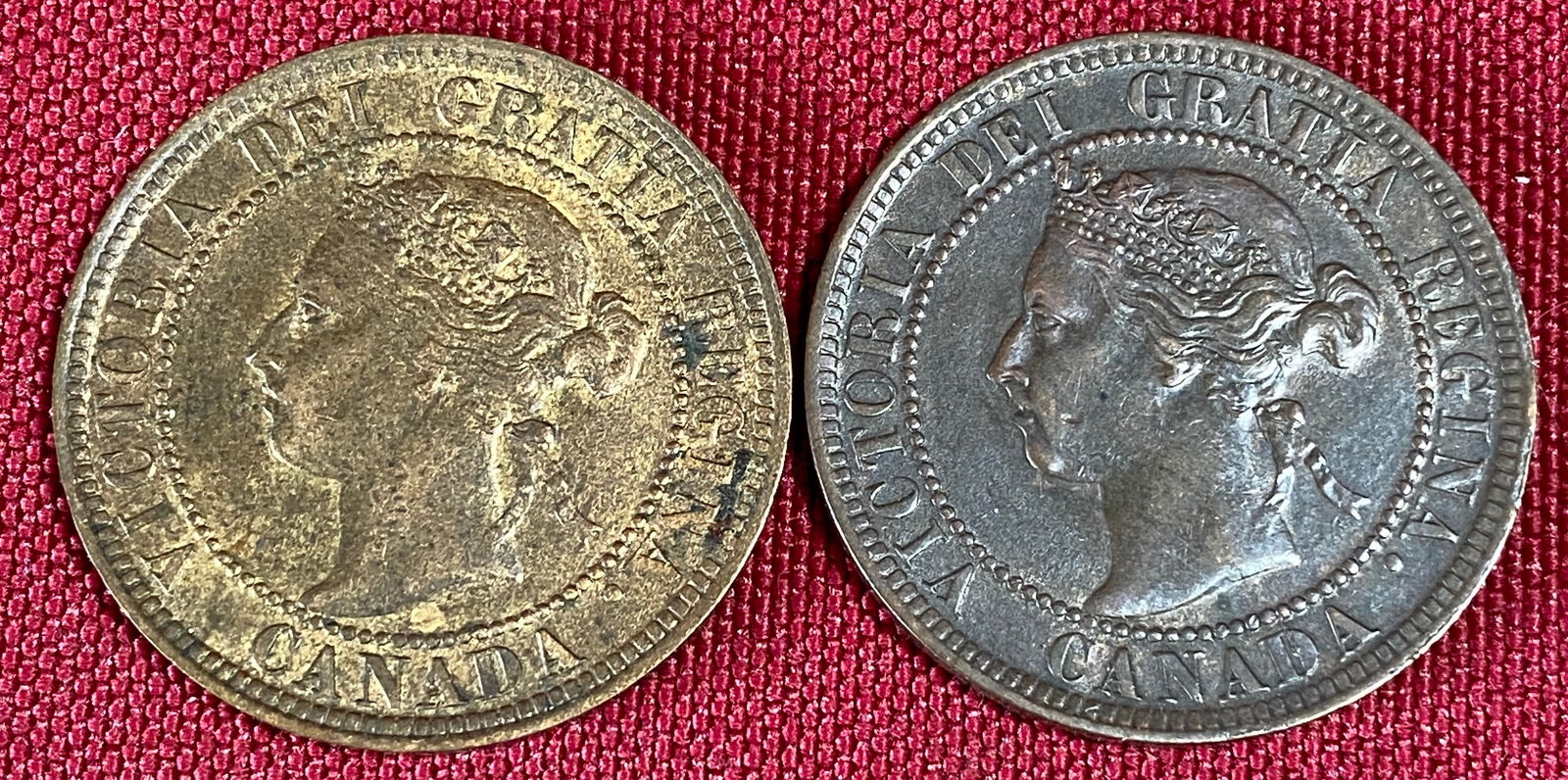 1896 & 1897 Canadian One Cent Coins (1 of 5)