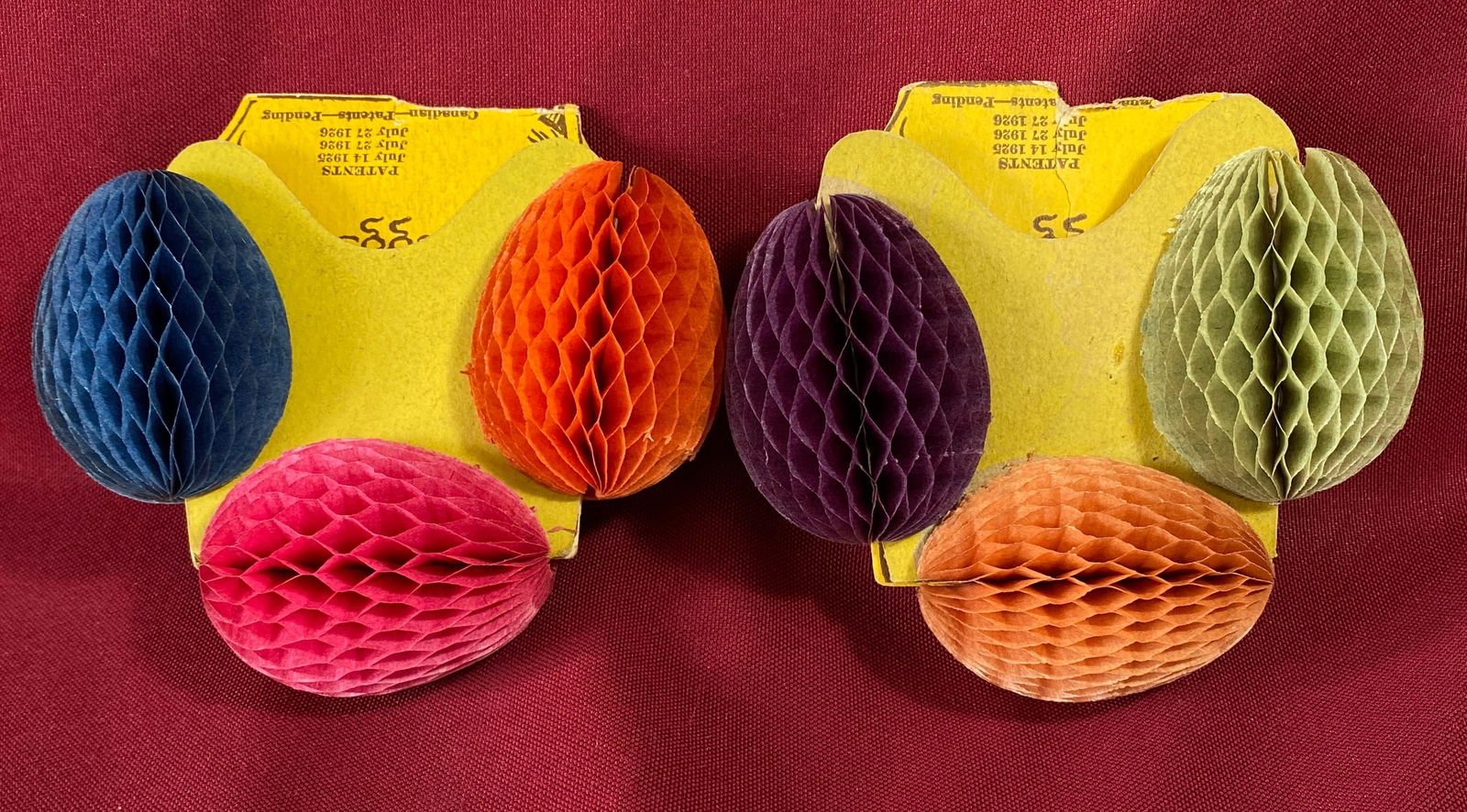 Two Older Honeycomb Tissue Paper Easter Egg Decoration: Two Older Honeycomb Tissue Paper Easter Egg Decoration