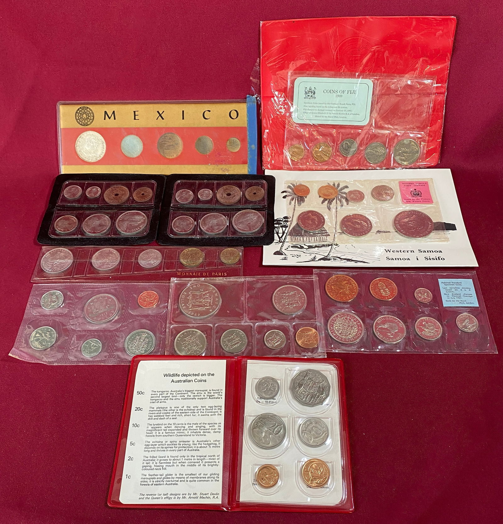Various Foreign Coin Sets - Including 1965 Mexico Coin Set (1 of 5)