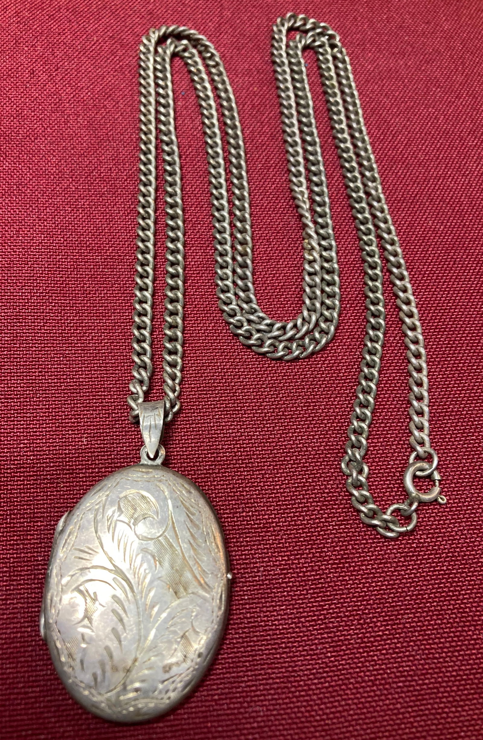 Ornate Sterling Silve Double Picture Locket on Sterling Silver Chain - 33.2 Grams (1 of 5)
