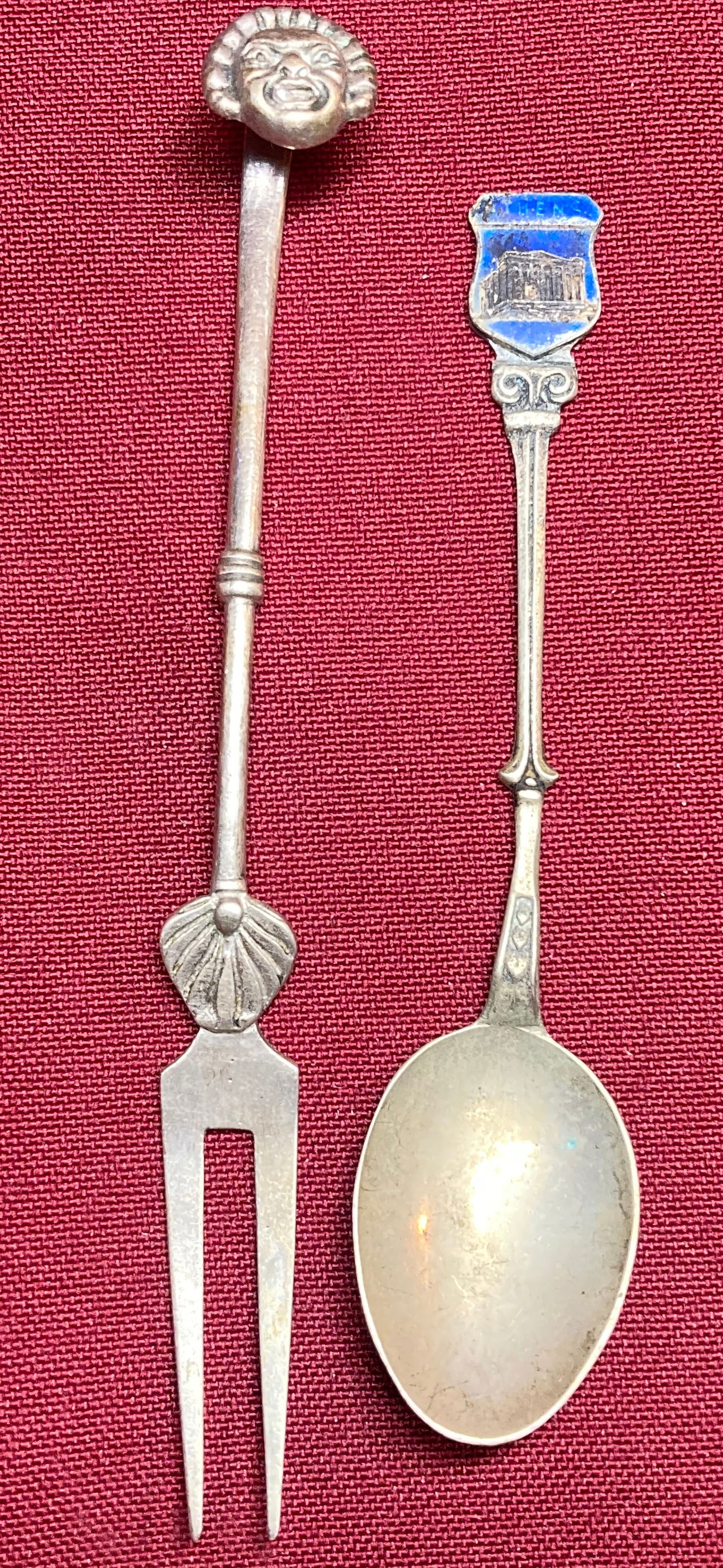 Silver Spoon & Specialty Fork Both Marked 800 - 21 Grams: Silver Spoon & Specialty Fork Both Marked 800 - 21 Grams
