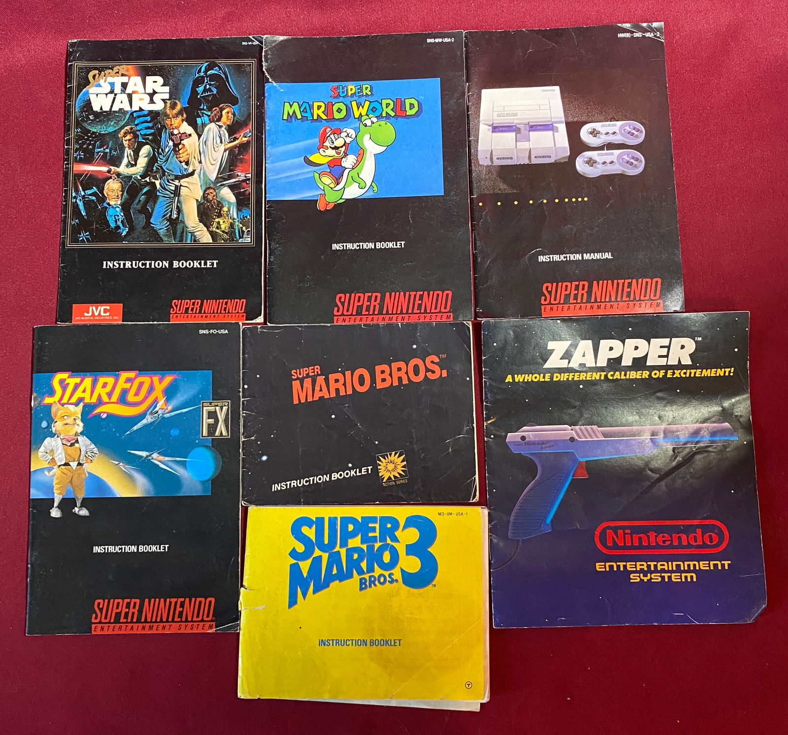 Seven Older Nintendo and Super Nintendo Instruction Booklets - Super Star Wars, Super Mario Bros, (1 of 6)