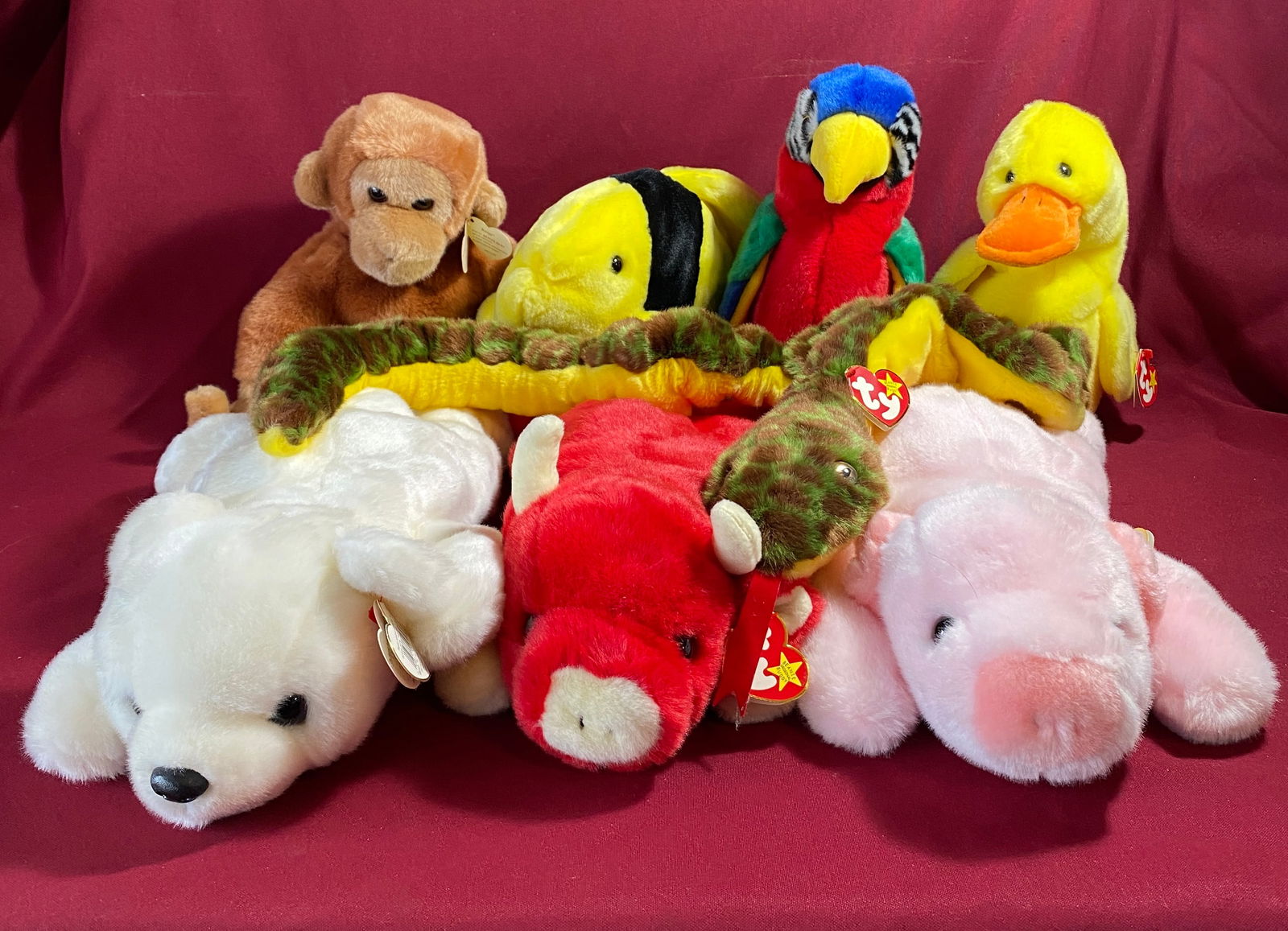 Eight TY Beanie Buddies with Original Tags: Eight TY Beanie Buddies with Original Tags
