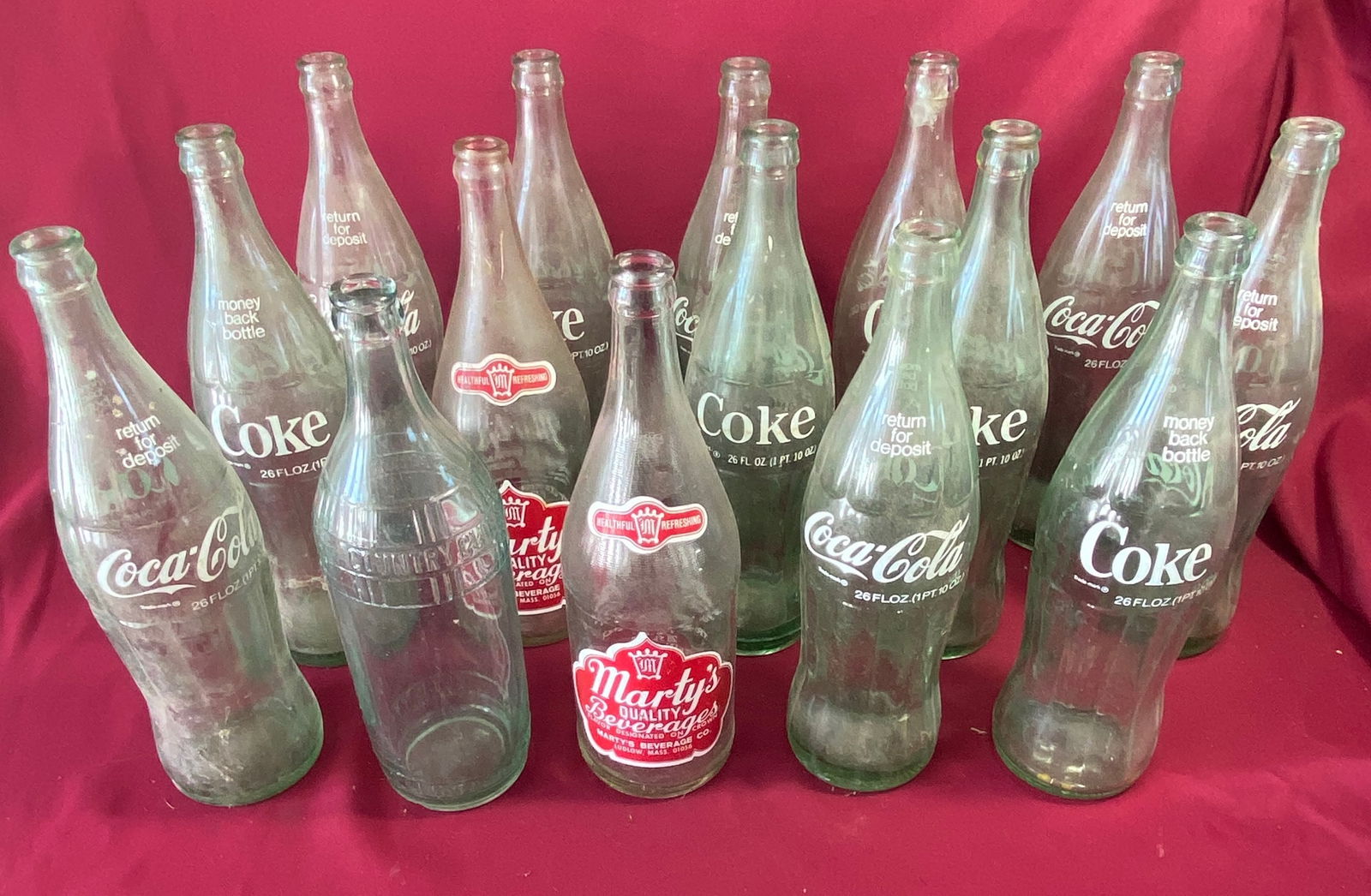 Fifteen Various Soda Bottles - Coca Cola, Marty's, Country Club Soda - 26 & 28 oz. - Absolutely No (1 of 7)