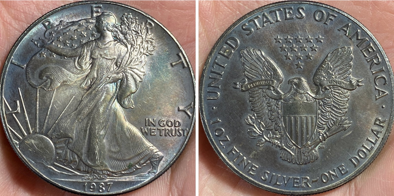 1987 One Ounce .999 Fine Silver Eagle: 1987 One Ounce .999 Fine Silver Eagle