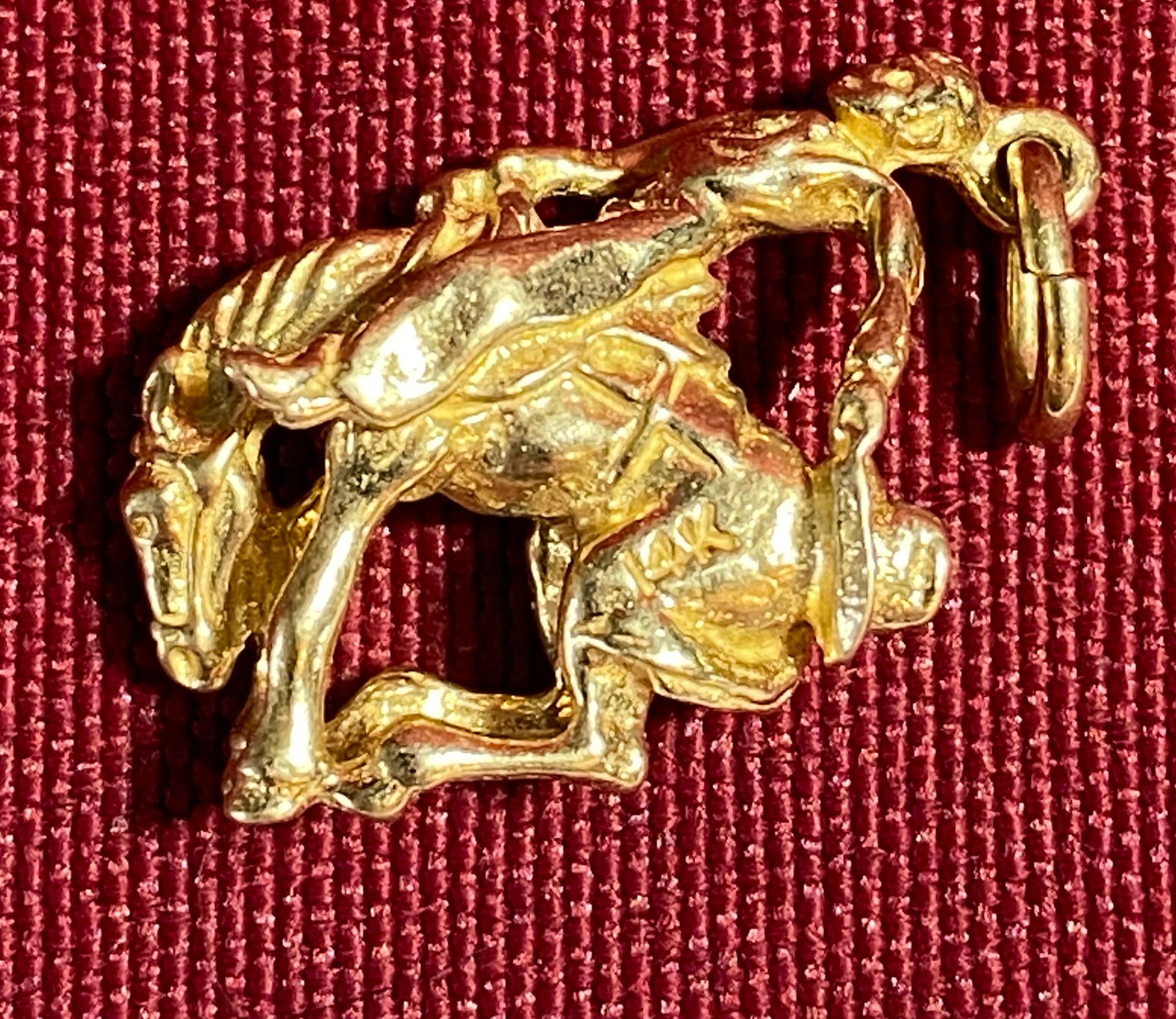 14K Gold Pendant/Charm of Rodeo Cowboy - 5.82 Grams (1 of 5)