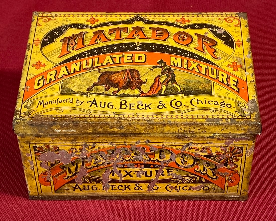 Matador Tobacco Advertising Tin: Matador Tobacco Advertising Tin