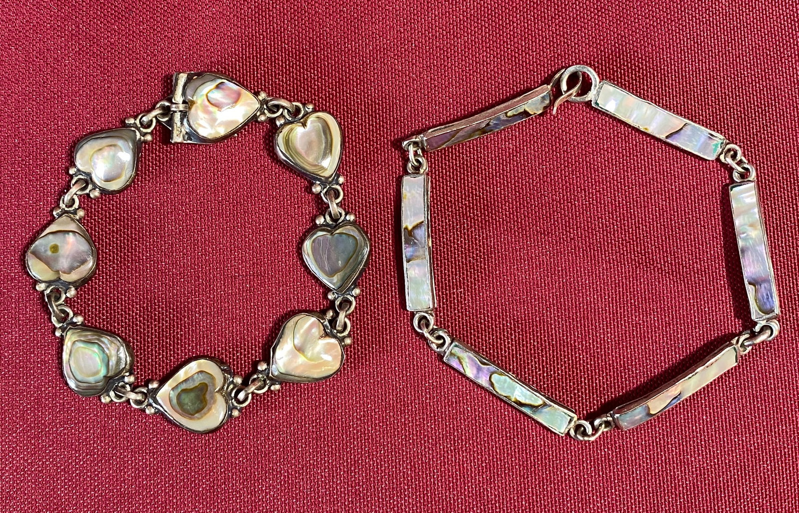 Two Sterling Silver and Abalone Bracelets - 16.44 Grams (1 of 5)
