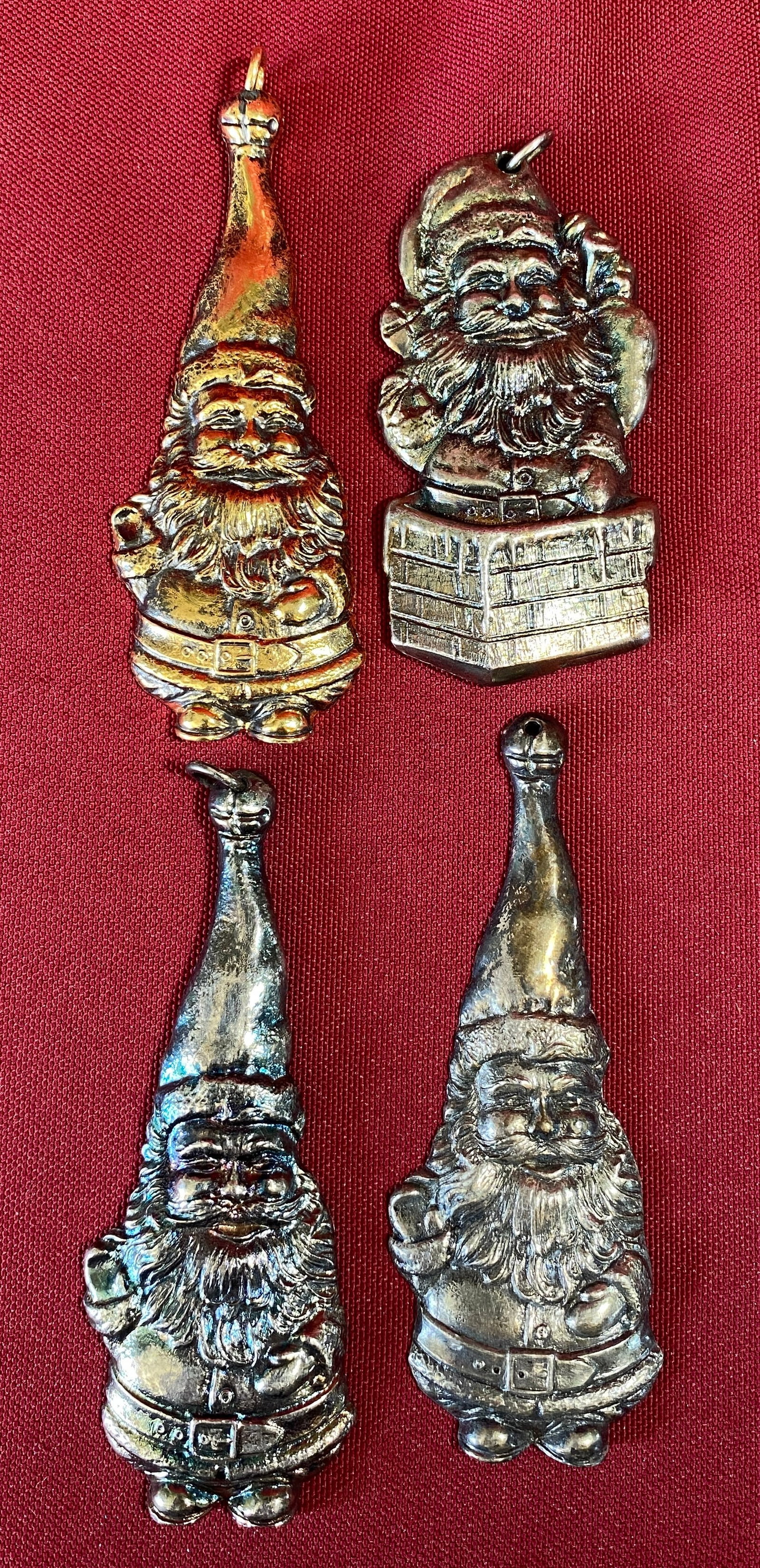 1970s Silver-Plated International Silver Co. Christmas Ornaments & One Design Sample: 1970s Silver-Plated International Silver Co. Christmas Ornaments & One Design Sample