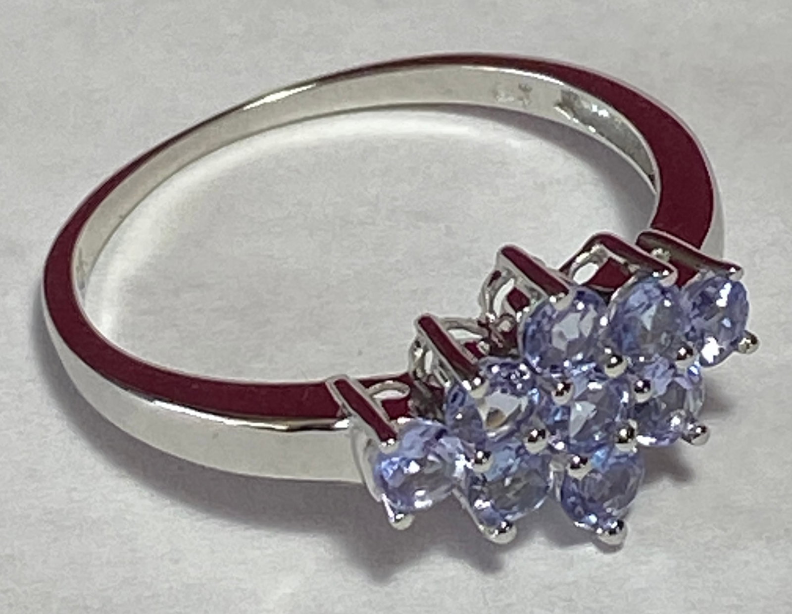 10K Gold Ring with Light Blue Stones - 2.03 Grams - Size 7 - Marked: 10K Gold Ring with Light Blue Stones - 2.03 Grams - Size 7 - Marked