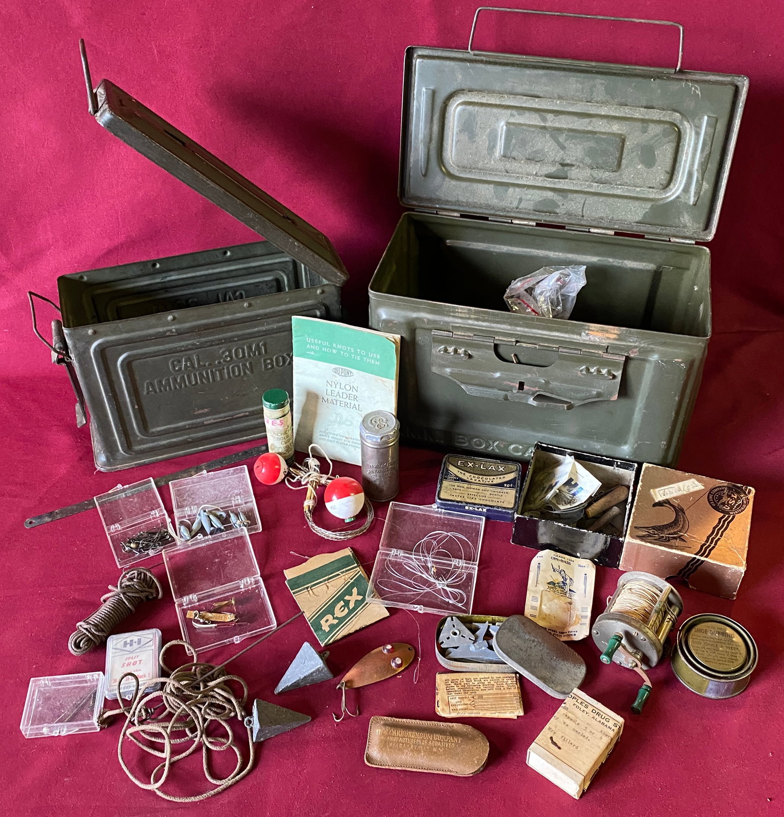 Two Military Ammo Boxes Filled with Various Fishing Items - Absolutely No Shipping (1 of 8)