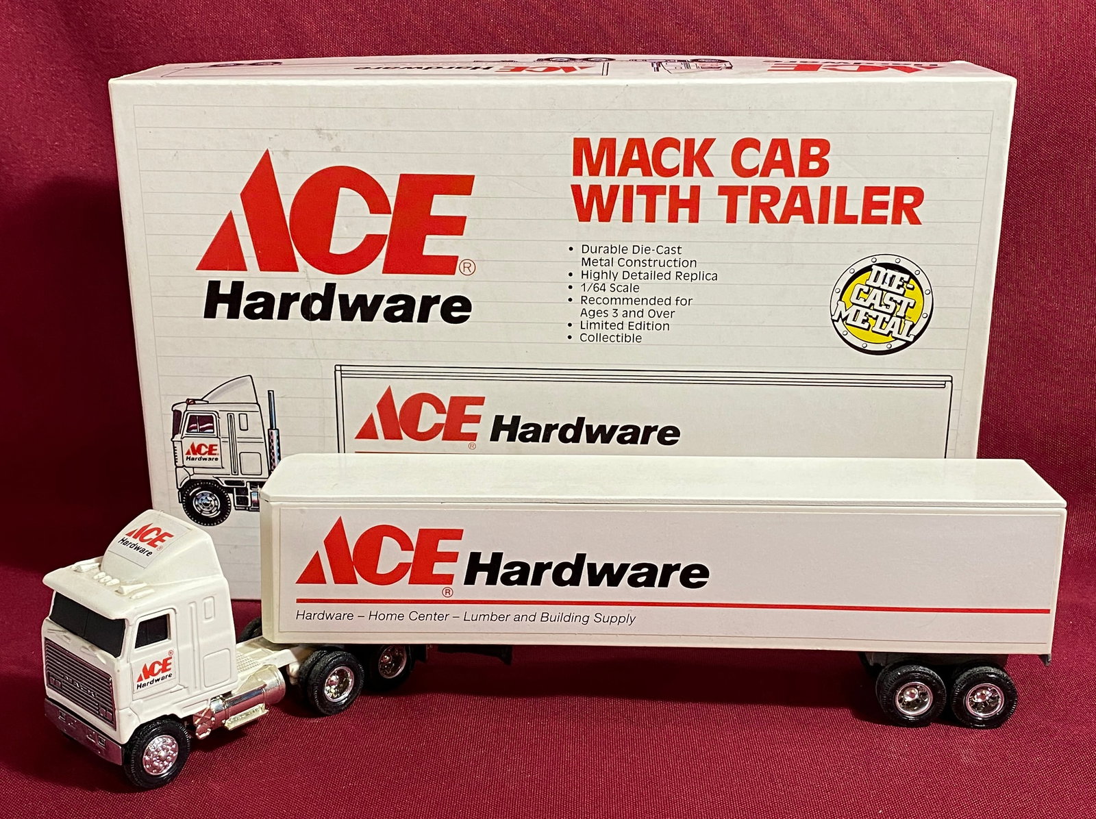 Ace Hardware 1:64 Scale Die Cast Mack Cab with Trailer - Ertl - In Original Box (1 of 6)