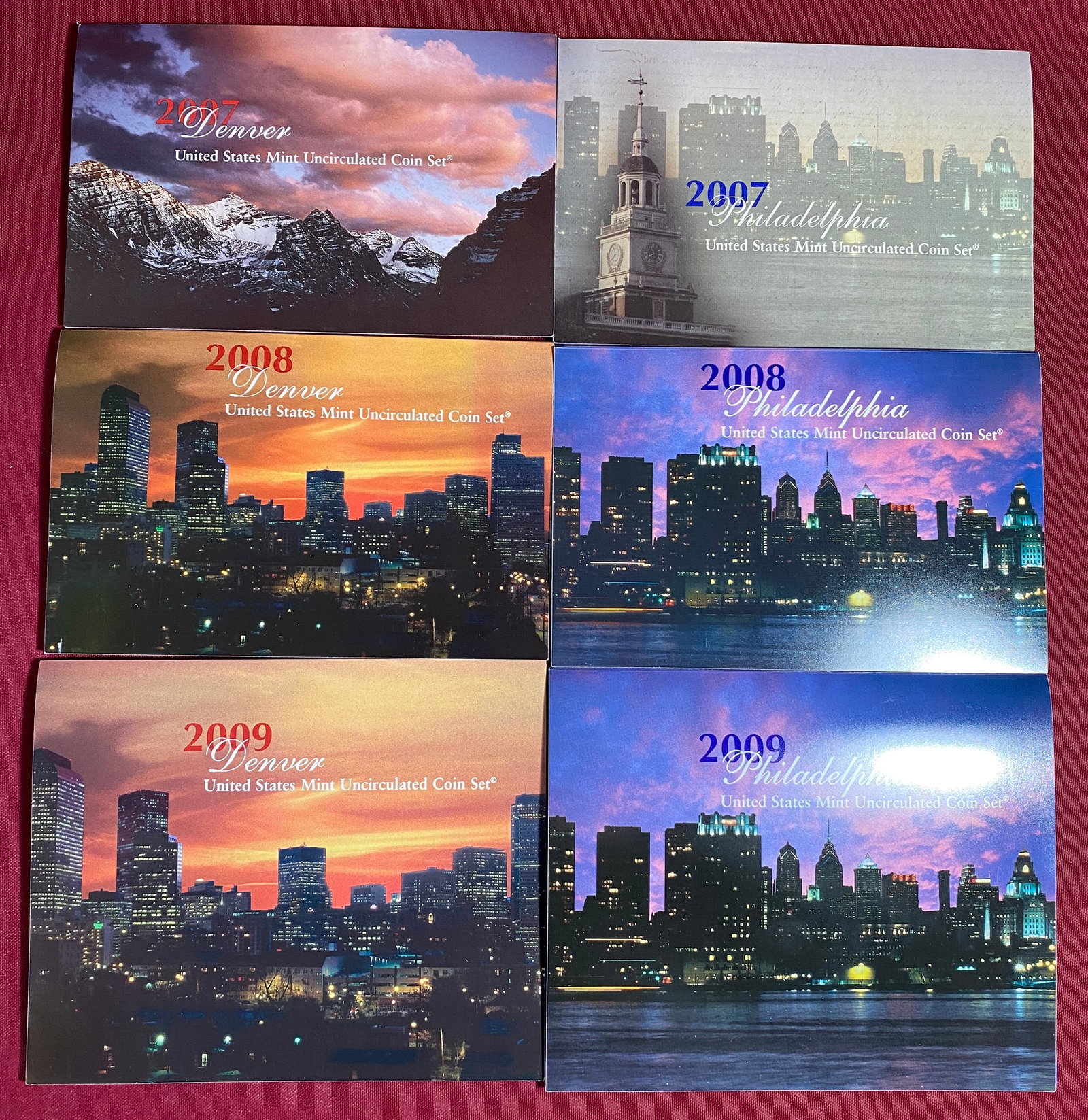 Six U.S. Mint Uncirculated Coin Set - P & D for All Years - 2007-2009 (1 of 5)