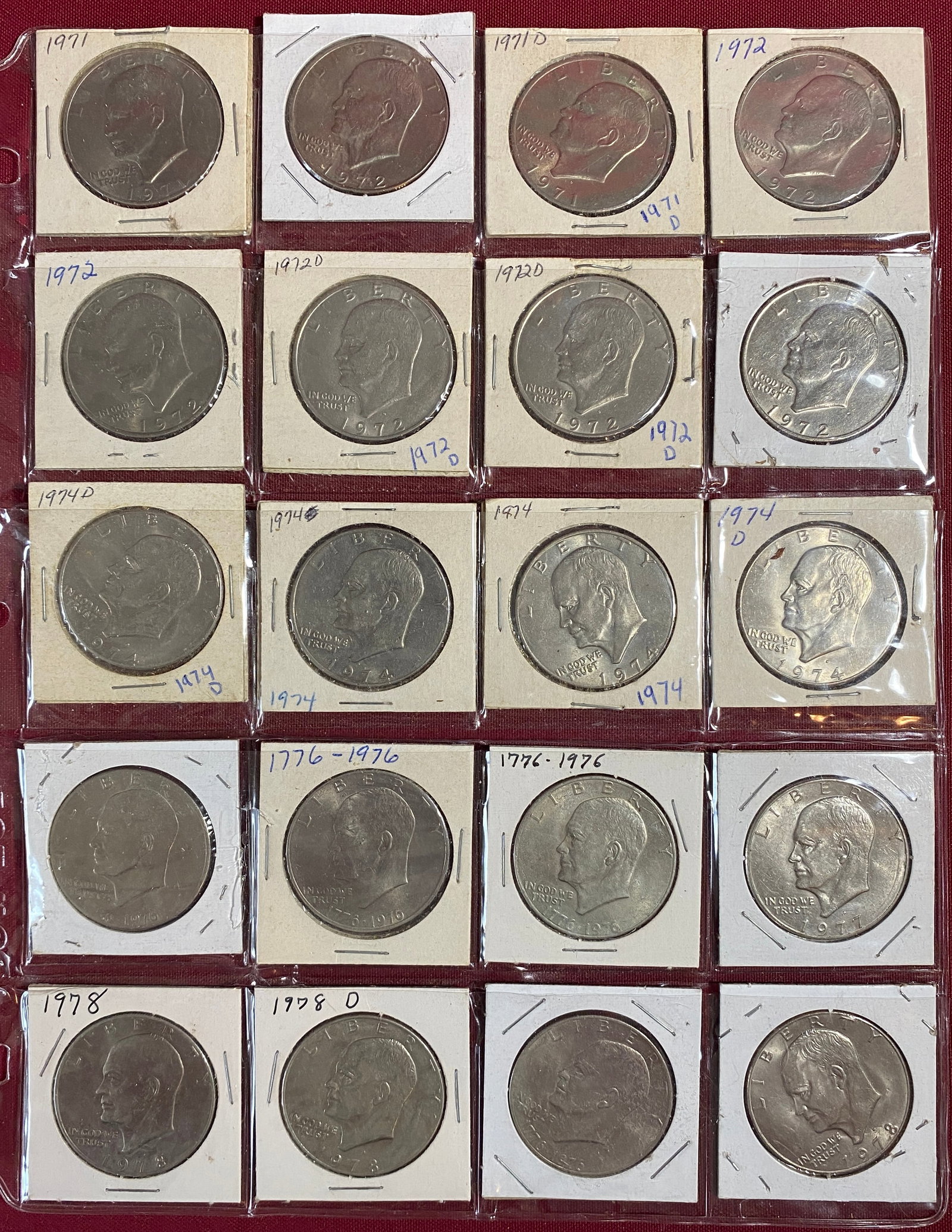 Twenty 1970s Eisenhower Dollars (1 of 4)