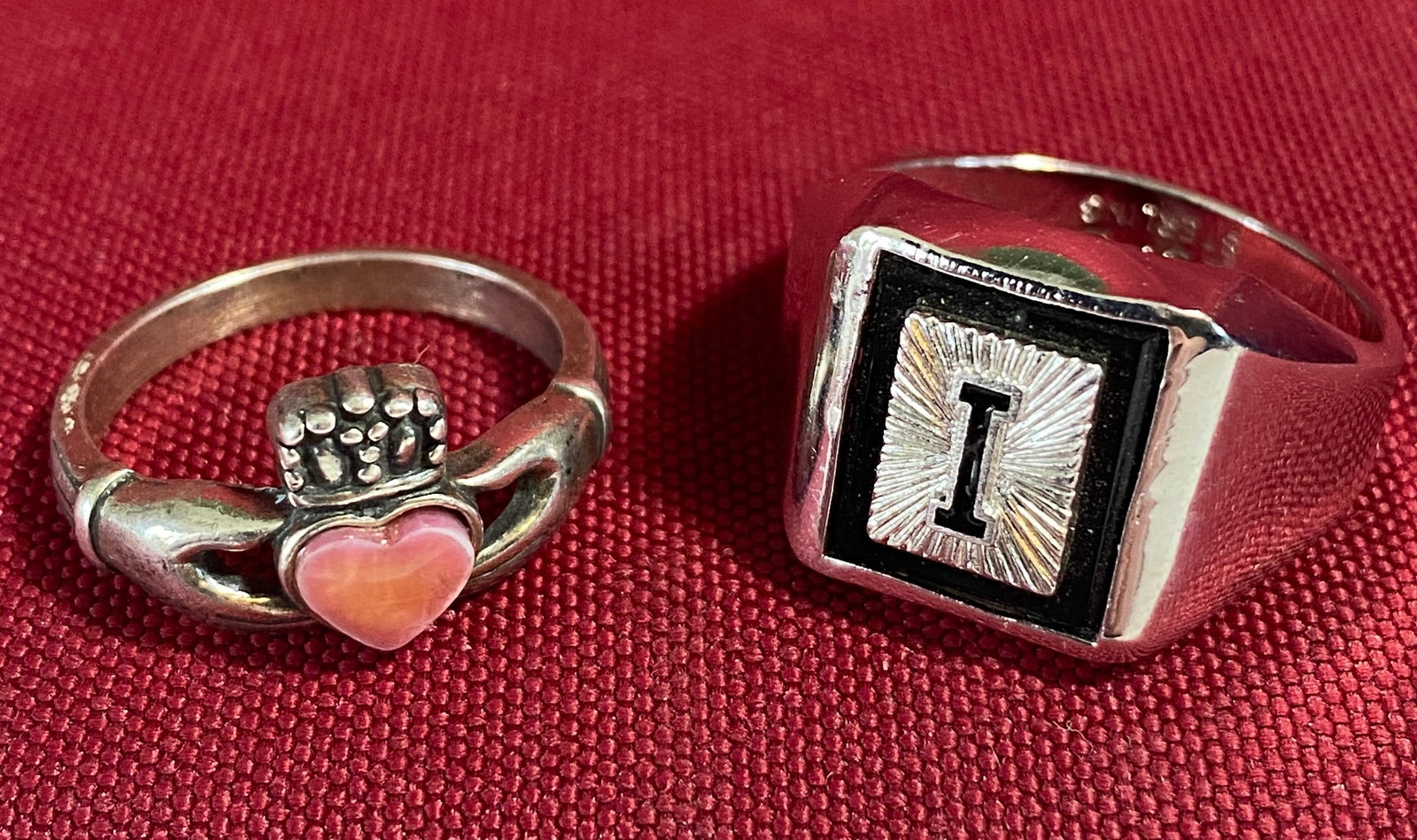 Two Sterling Silver Marked Rings - 11.48 Grams - Size 6.5, 9.5 (1 of 8)