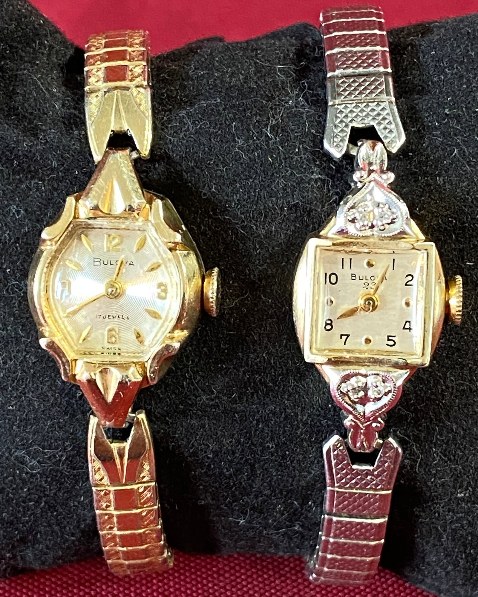 Two 10K Rolled Gold-Plated Bulova Women's Watches: Two 10K Rolled Gold-Plated Bulova Women's Watches