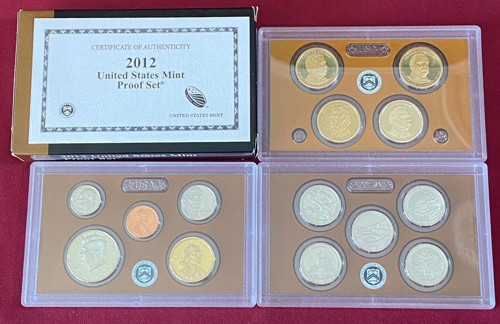Four U.S. Mint Proof Sets - 2012-2015 - 2