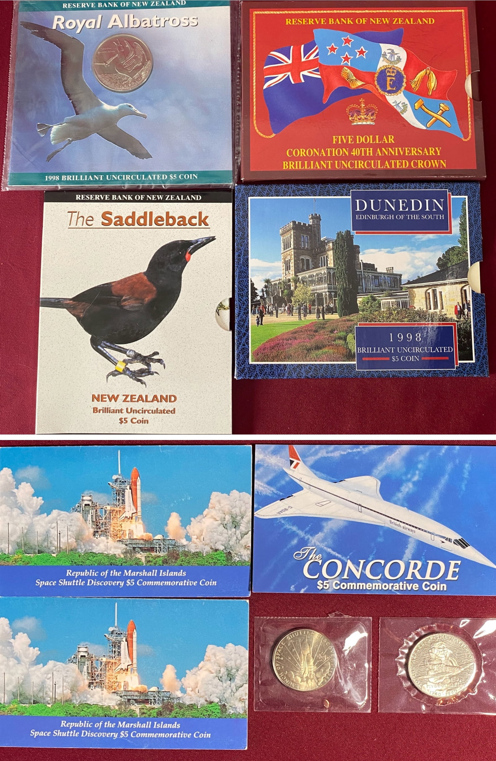 Assorted Foreign Coins and Sets - Four Uncirculated Bank of New Zealand Coins/Sets, 1993 Coronation (1 of 6)