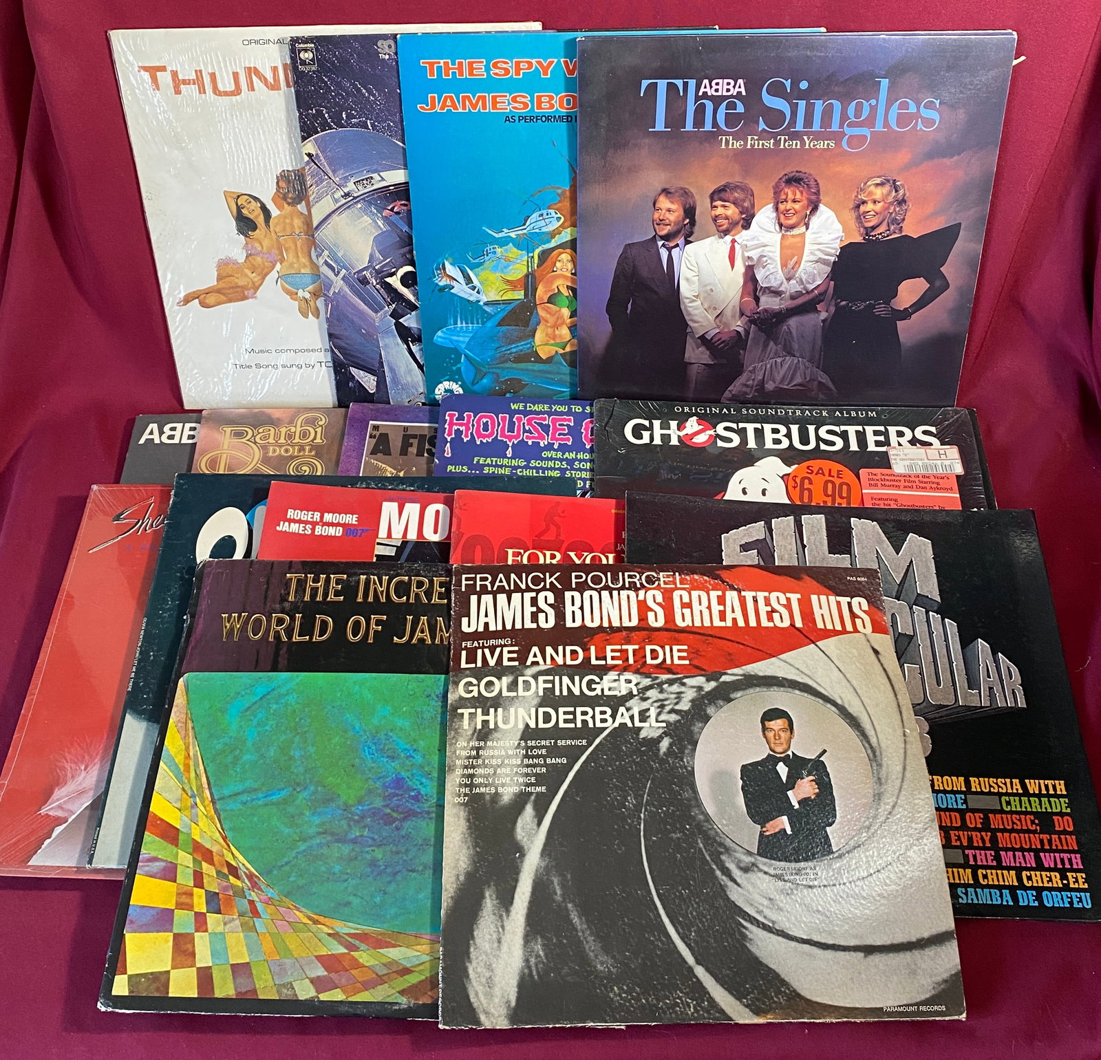Sixteen Older LP Records - ABBA, Thunderball Soundtrack, James Bond, Etc. (1 of 6)