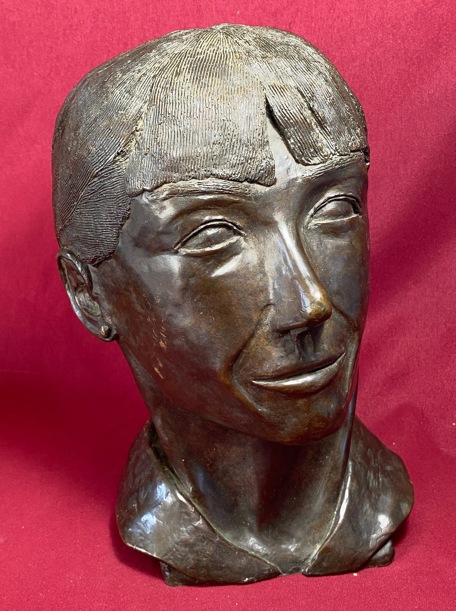 Solid Bronze of Woman's Bust - Artist Signed 'Bird' & Dated '84 - 11"x6"x6" - Absolutely No Shipping (1 of 8)