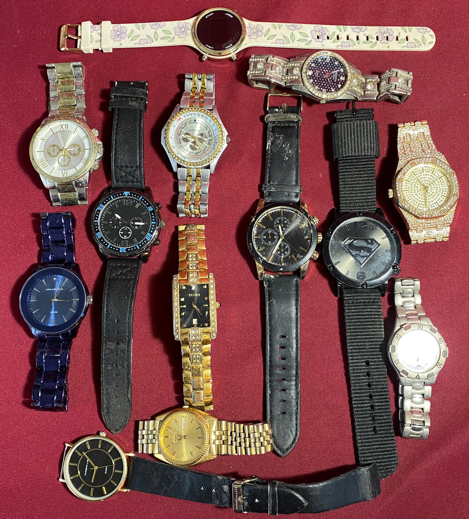 Lot of Various Older Watches - Elgin, Van Heusen, Etc.: Lot of Various Older Watches - Elgin, Van Heusen, Etc.