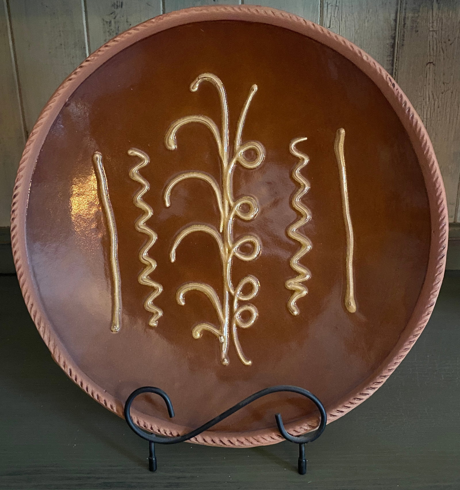 Old Sturbridge Village Redware Plate - 11.75" - Stand Not Included (1 of 5)