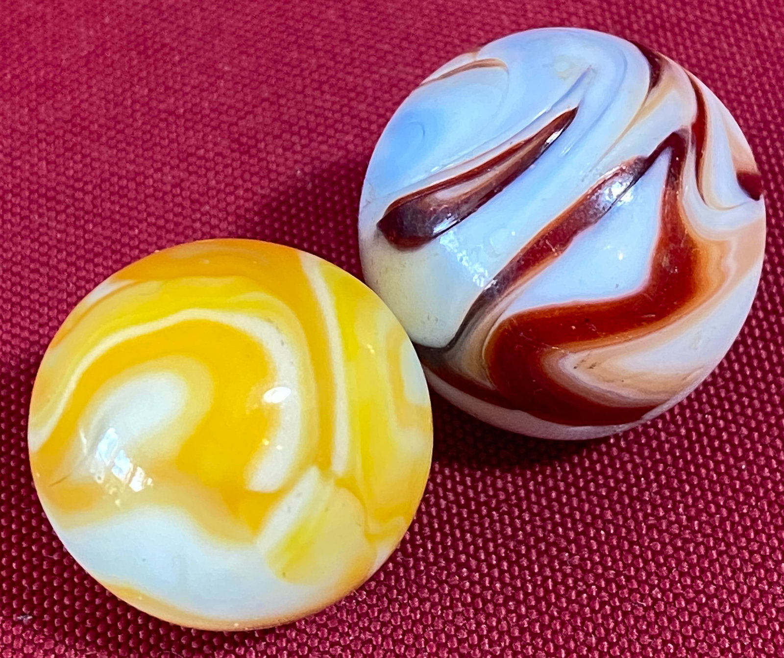 Two Larger Vintage Marbles - Art Swirl, Etc. (1 of 5)