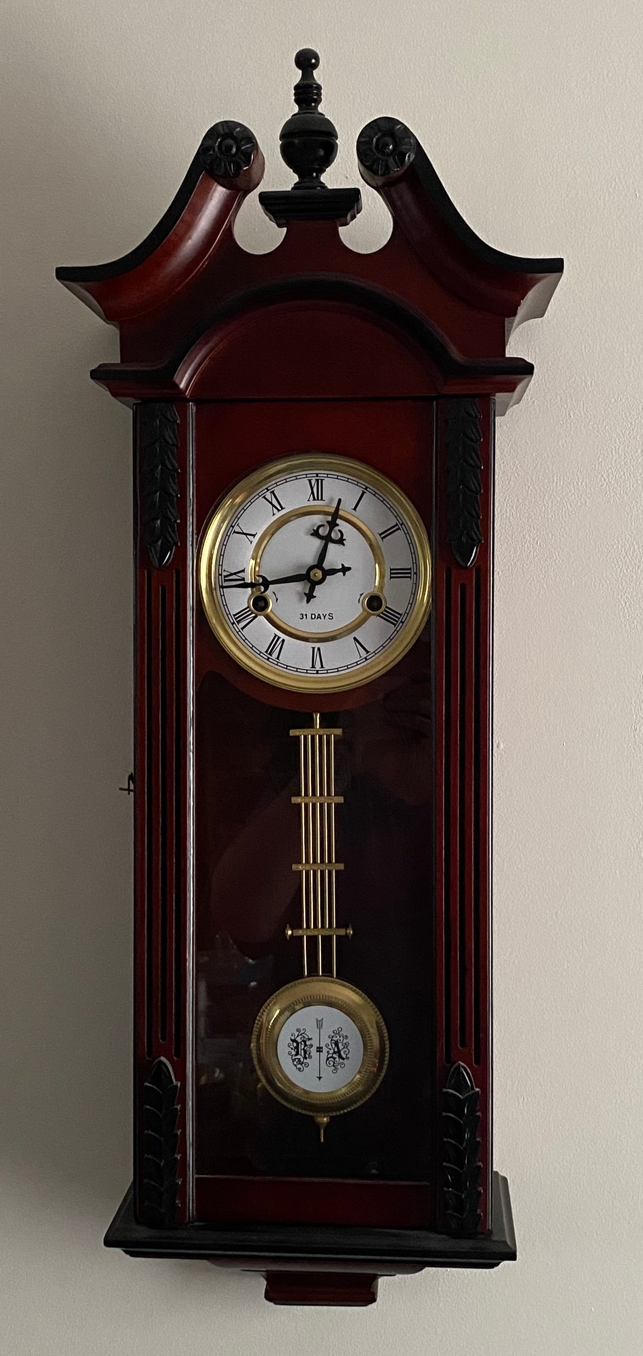 Thirty-One Day Wall Clock with Key - 28"x11.5" - Absolutely No Shipping (1 of 7)