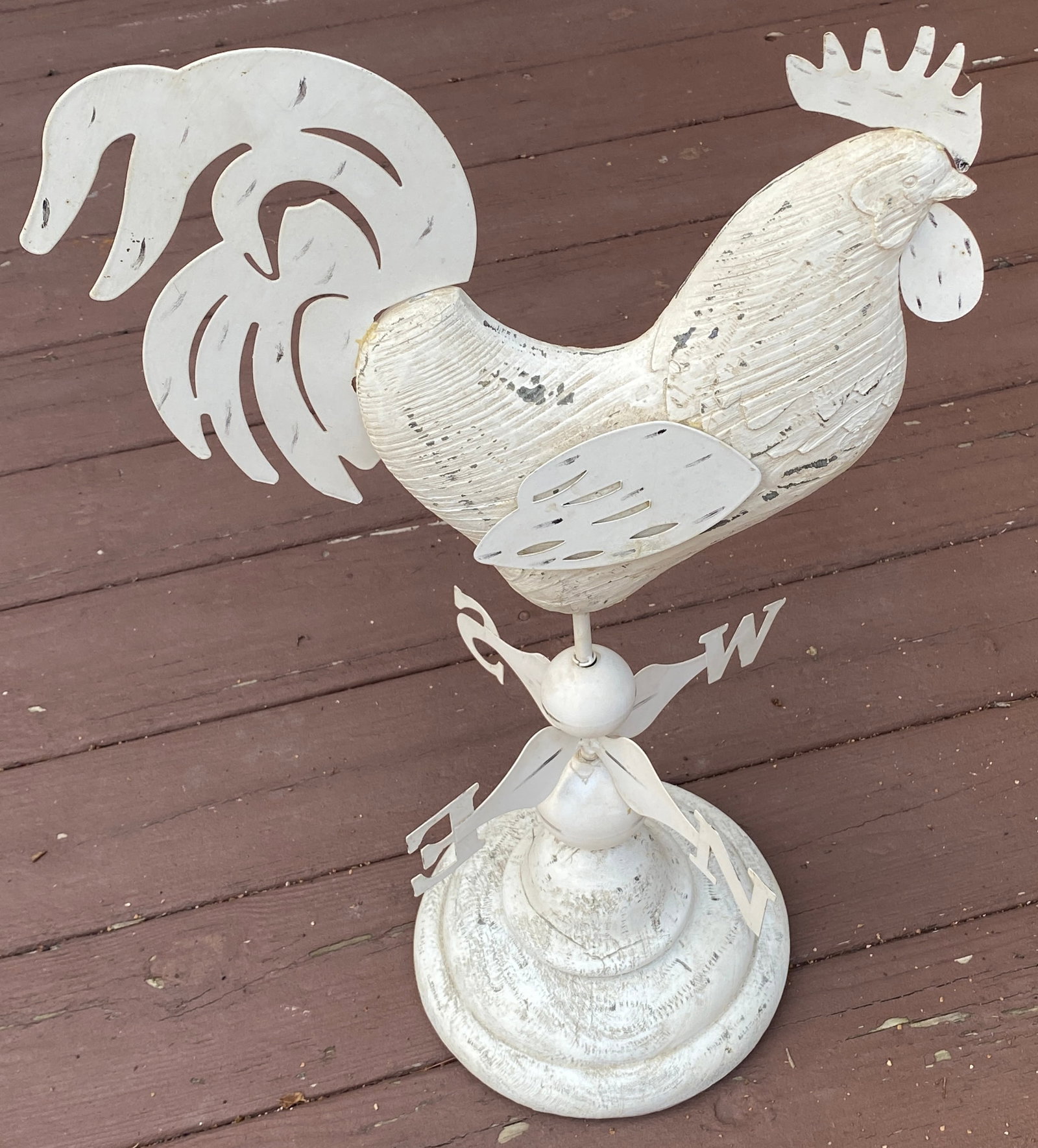 Modern Wooden & Metal Rooster Weathervane with Directional - 24"x14"x16" - Absolutely No Shipping (1 of 6)