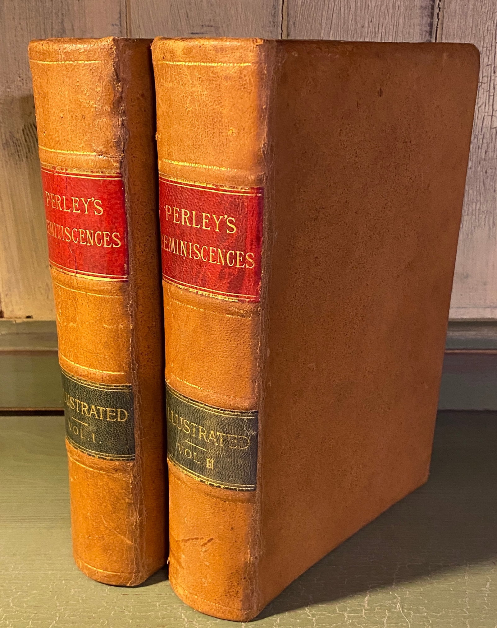 Perley's Reminiscences Illustrated Leather Bound Books Vol. I & II (1 of 6)
