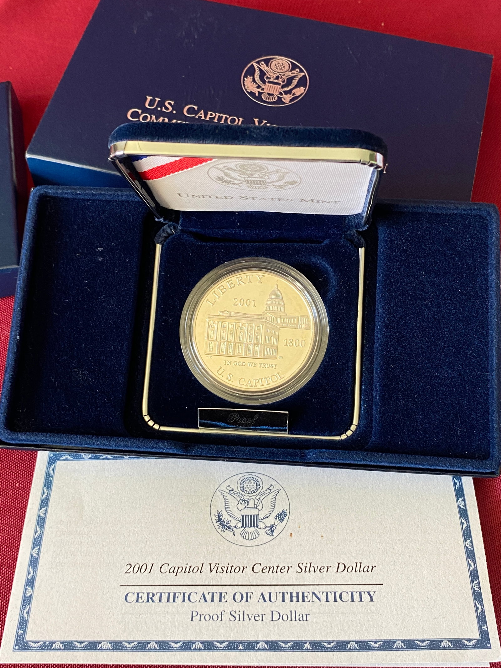 2001 U.S. Capitol Visitor Center Commemorative Proof Silver Dollar (1 of 4)
