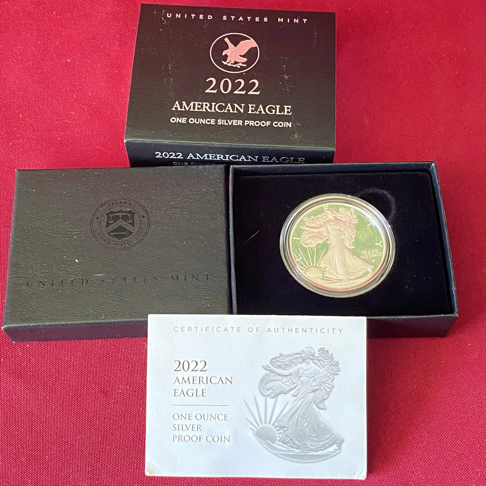 2022 One Ounce .999 Fine Silver Proof Eagle: 2022 One Ounce .999 Fine Silver Proof Eagle
