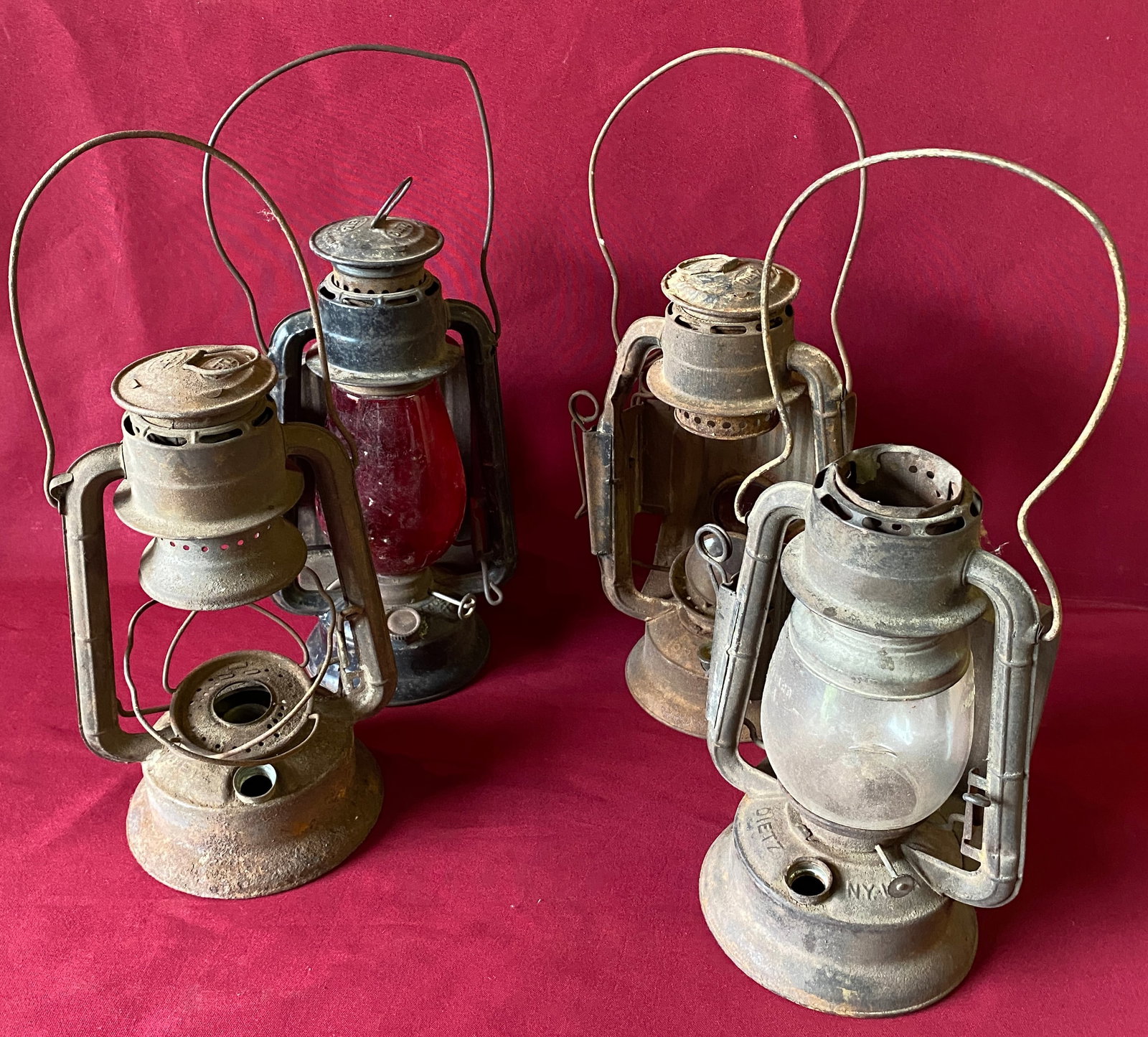 Four Older Dietz Lanterns in Various Conditions - As Seen in Photos - Absolutely No Shipping (1 of 8)