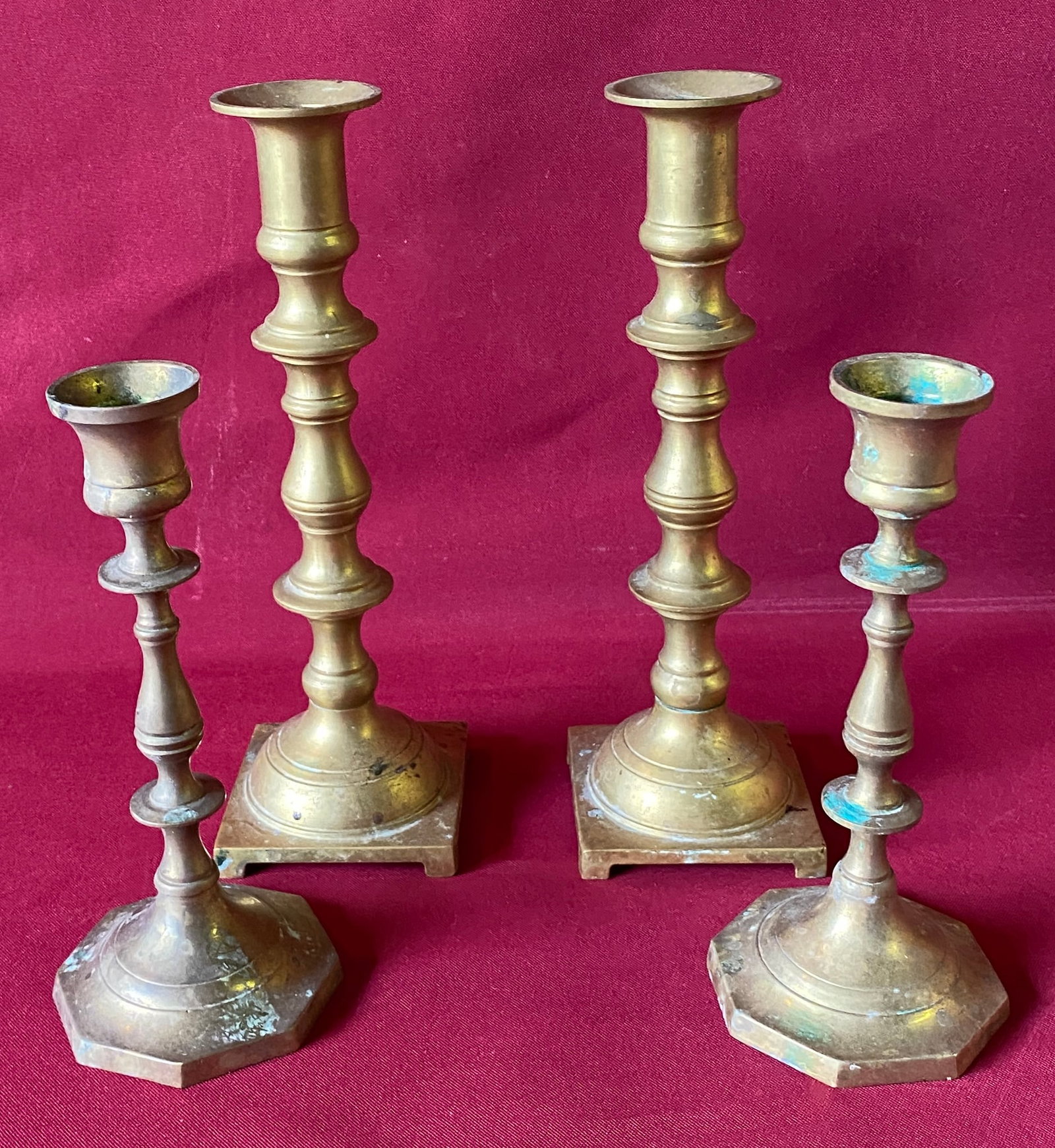 Two Sets of Brass Candlesticks (1 of 4)