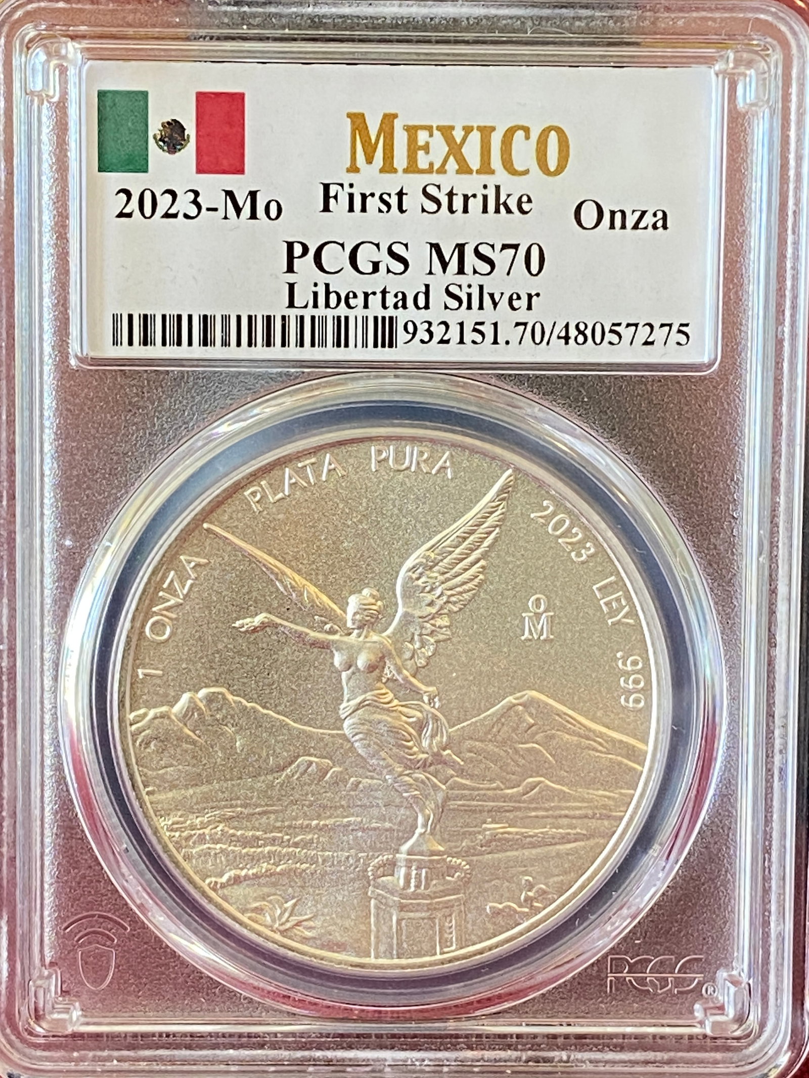 Graded 2023-Mo Mexico One Ounce .999 Fine Silver Libertad - First Strike - MS70 by PCGS (1 of 3)