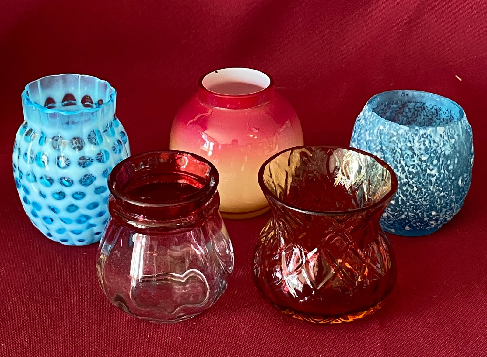 Five Small Art Glass Vases (1 of 8)