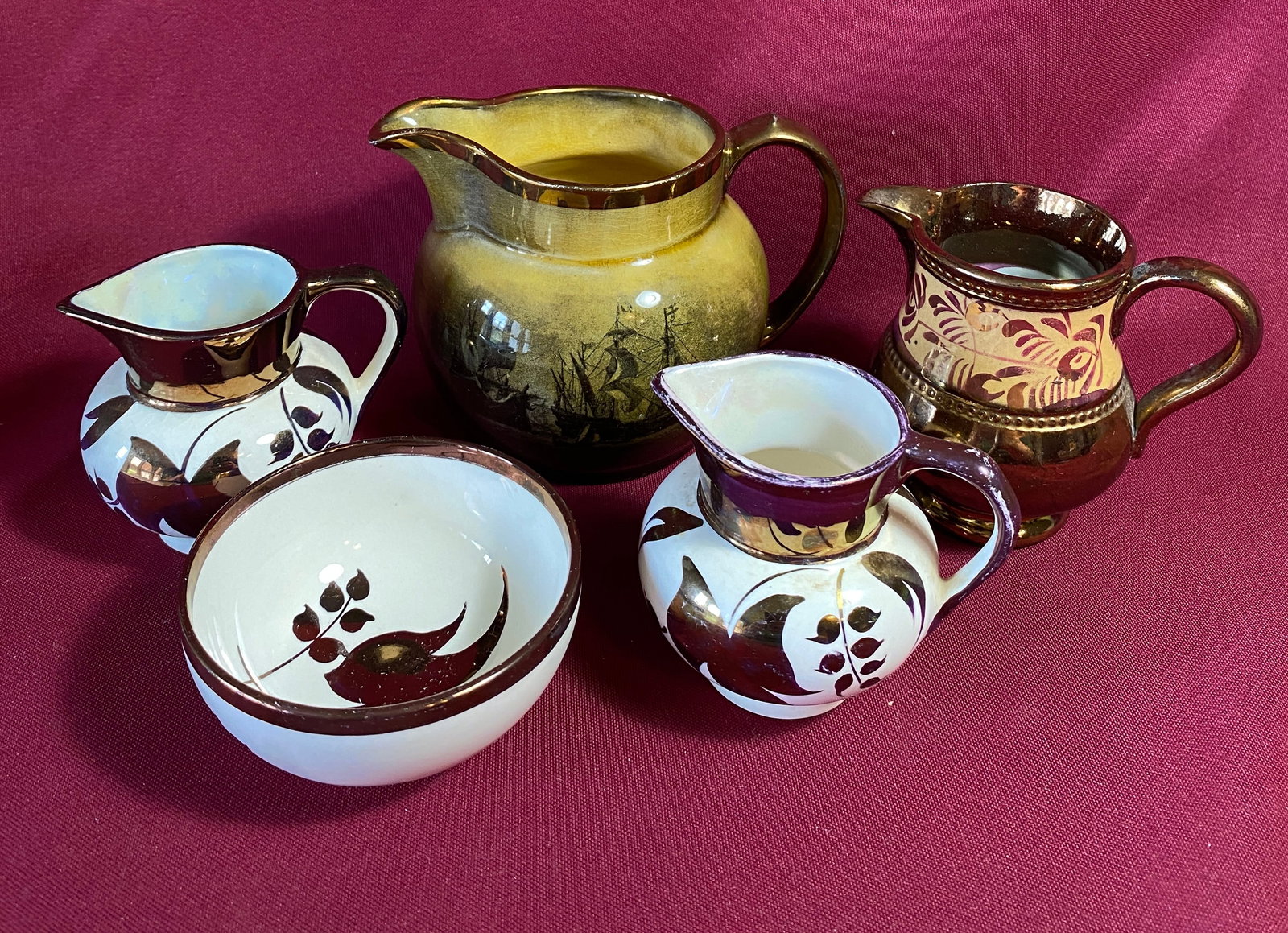 Lusterware and Other Pitchers - Royal Vistas Ware, Etc.: Lusterware and Other Pitchers - Royal Vistas Ware, Etc.