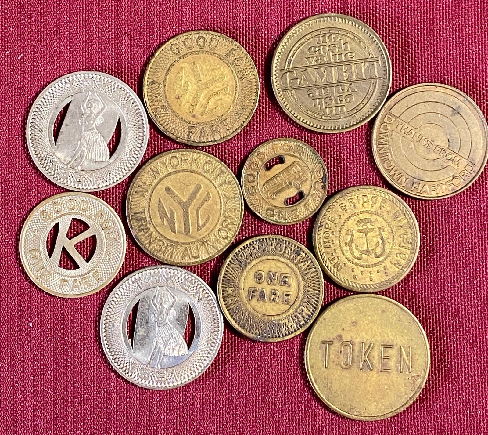 Assorted Transit Tokens - Honolulu, New York, Chittenden, Chesire, Metropolitan, Etc. (1 of 6)