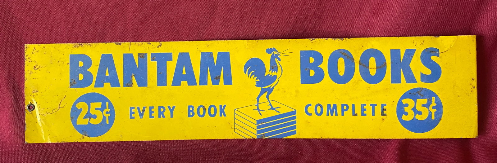 Older 'Bantam Books - Every Book Complete' Metal Advertising Sign - 18"x4": Older 'Bantam Books - Every Book Complete' Metal Advertising Sign - 18"x4"